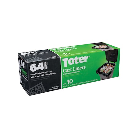 Toter Toter 64 gal Cart Liner Quick Tie 10 pk 1.1 mil GB064-R8000